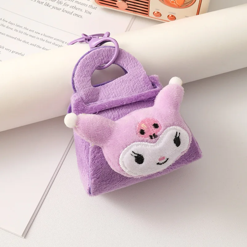 Porte-clés en peluche pour sac d'école, décoration de sac à dos, pendentif en peluche, animal de dessin animé, beurre, Hello Kitty, Mymelody Kuromi