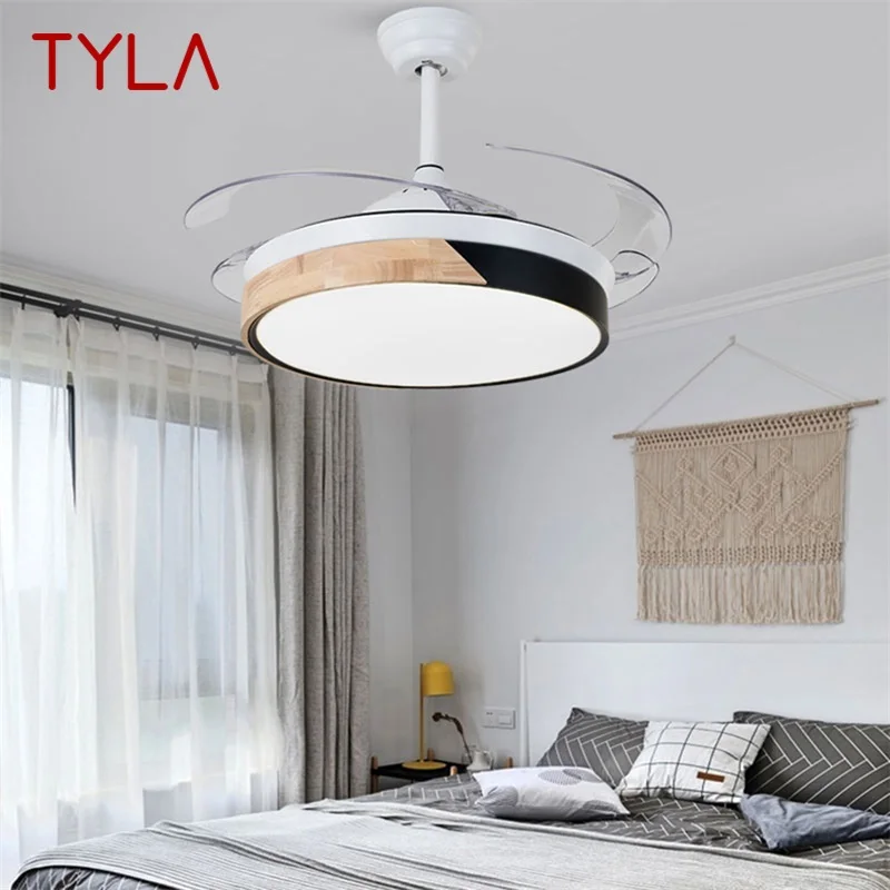 

TYLA Ceiling Fan Light Invisible Lamp Remote Control Modern Simple Cartoon LED For Home Children Bedroom