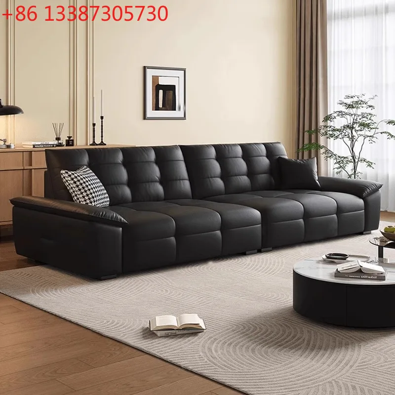 أريكة إيطالية بسيطة من الطبقة الأولى من جلد البقر #1