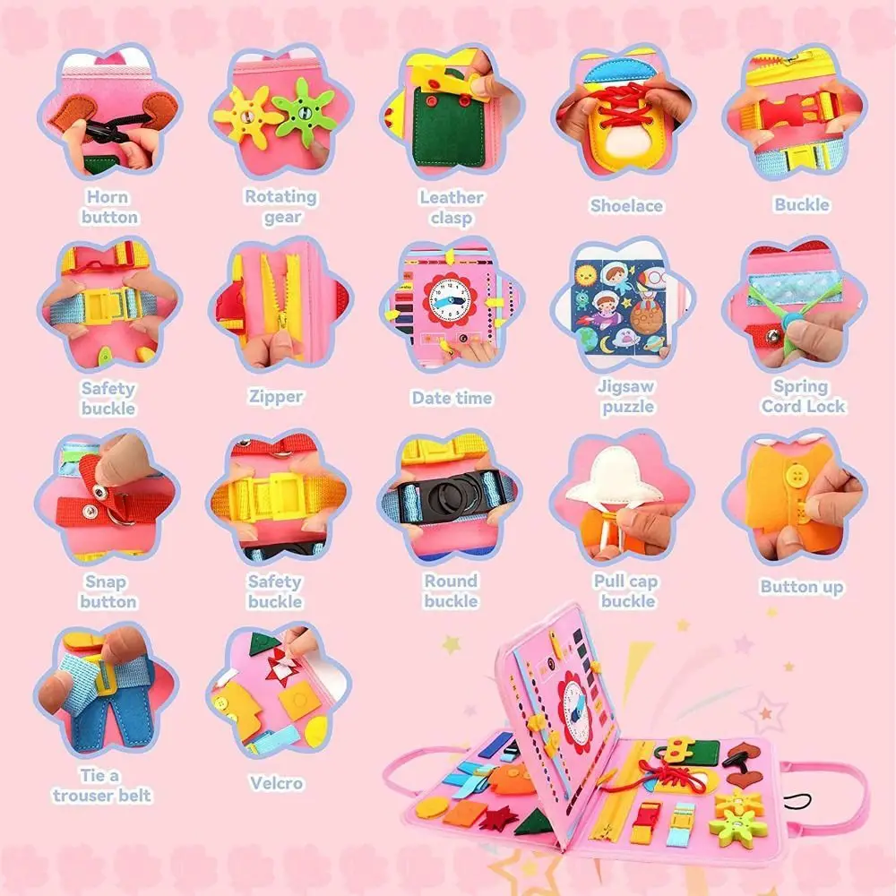 1 szt. Tablica sensoryczna edukacyjna z filcu, gra stołowa, tablica manipulacyjna, wszechstronna tablica rozwojowa umiejętności, Montessori dla maluchów