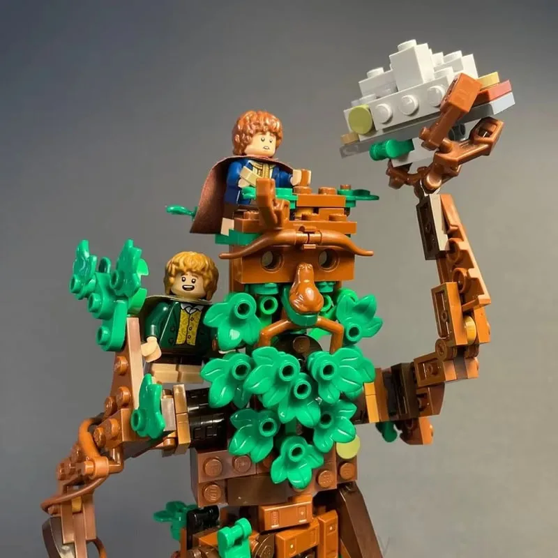 588 قطعة Ers اللبنات الصغيرة MOC شجرة رجل Treebeard ماجيك العالم لورد خواتم ثلاثية الأبعاد نموذج لتقوم بها بنفسك الطوب الشكل لعبة لهدايا الكريسماس