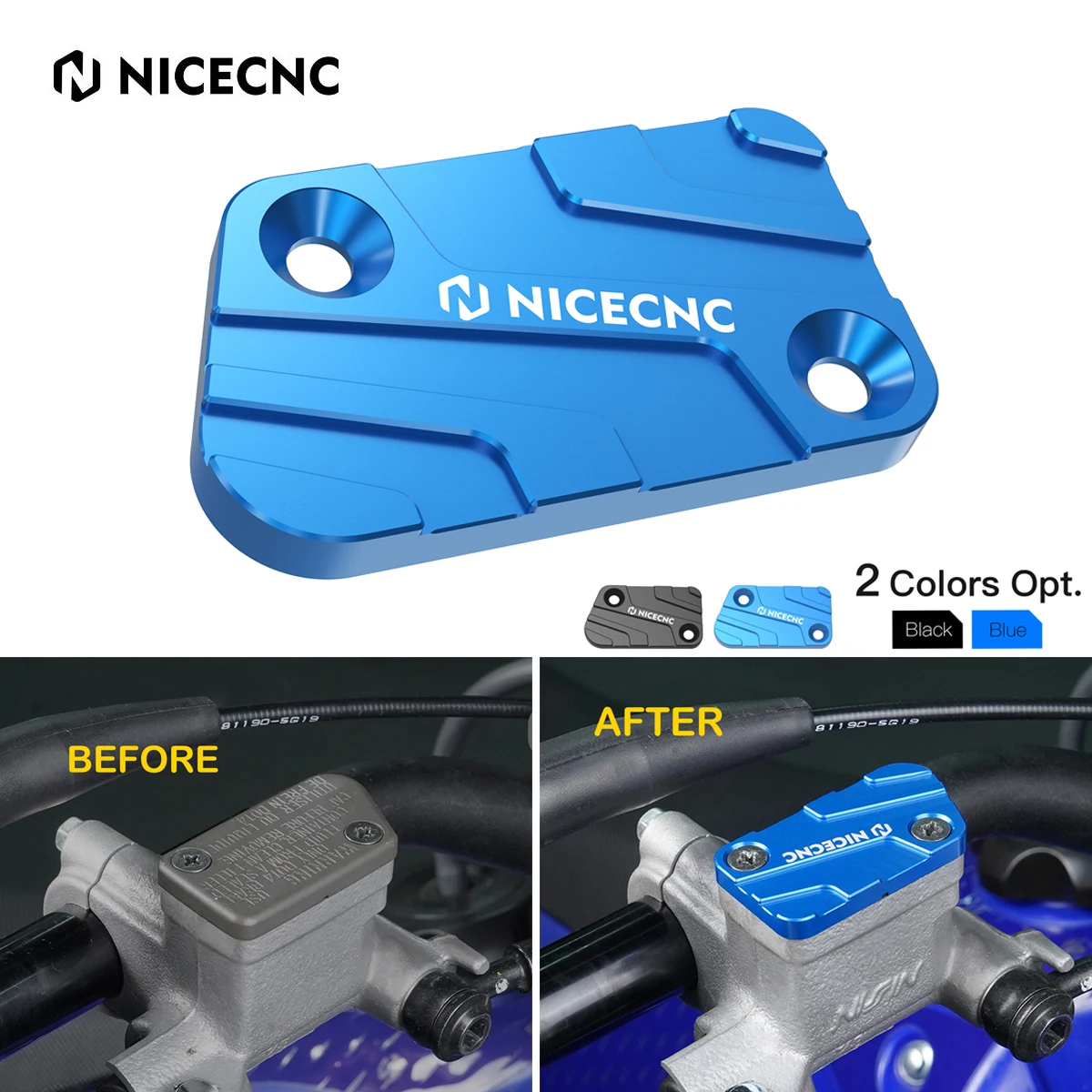 

NiceCNC Front Brake Reservoir Cover Cap Guard for Yamaha YZ125 YZ250 2008-2023 YZ 250F 450F 125X 250X 250FX 450FX WR250F WR450F