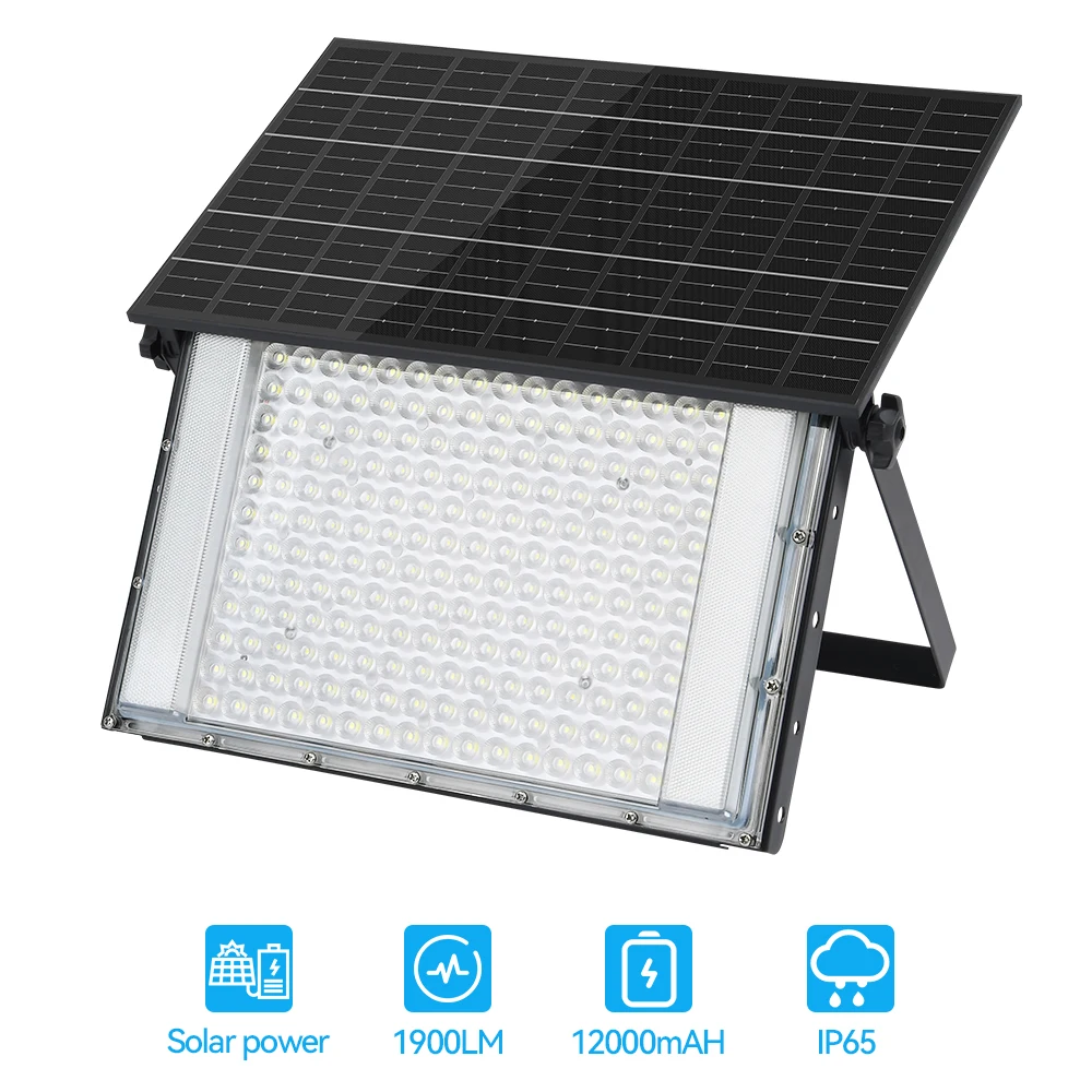 

Super Bright Solar FlooLight Outdoor LED Motion Sensor Floodlight IP65 Waterproof Wall Lamp with 192 LEDs 12000mAh Solar Powered