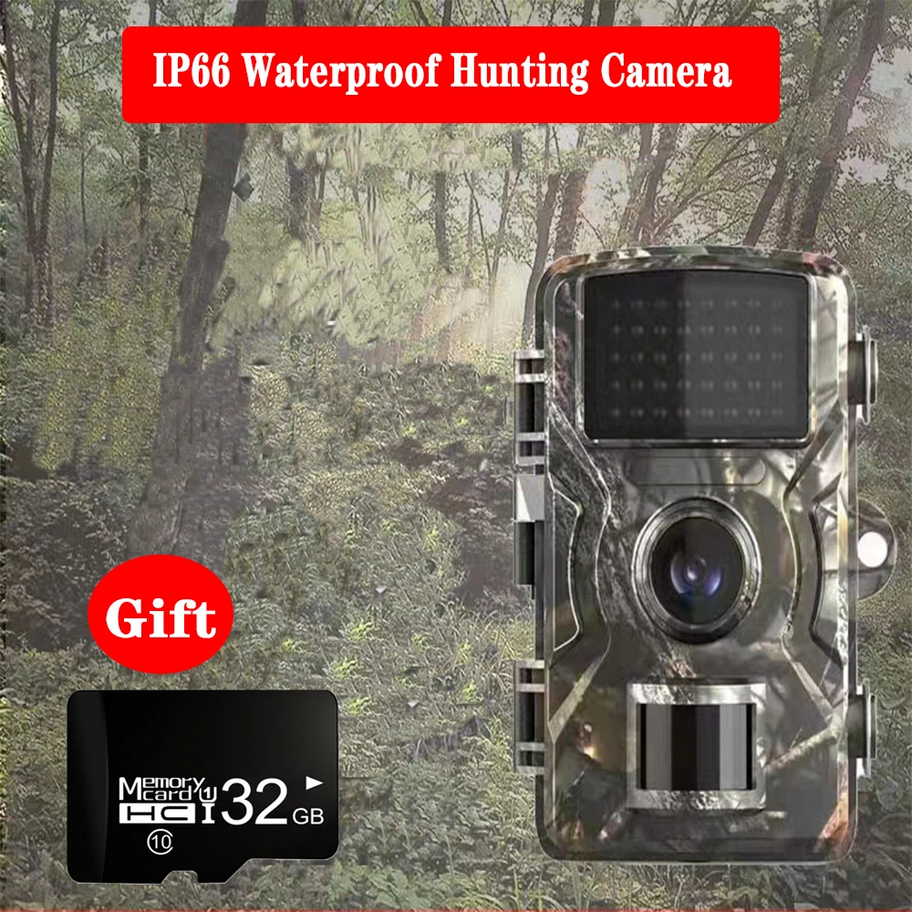 16MP 1080P Hunting Trail Camera Outdoor Wildlife Scouting Camera with 12M Night Vision Motion Sensor IP66 Waterproof Trail Camer