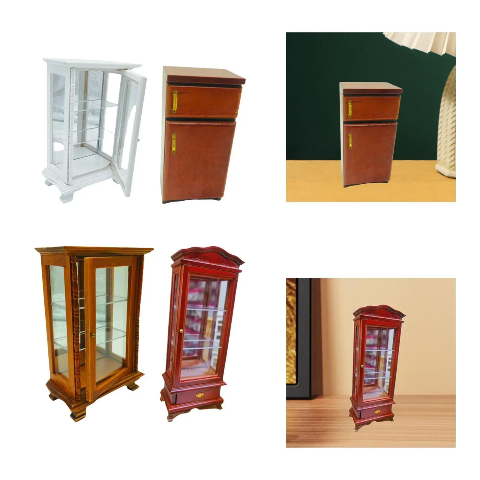 1:12 Puppenhaus Möbel Ornamente Schrank Puppenhaus Dekoration vertikal