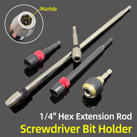 Screwdriver Head Extension Rod 1/4 Hex Handle Quick Release Self-locking Extension Bit Holder Drill Bit Rod Bar Hand Tools Set