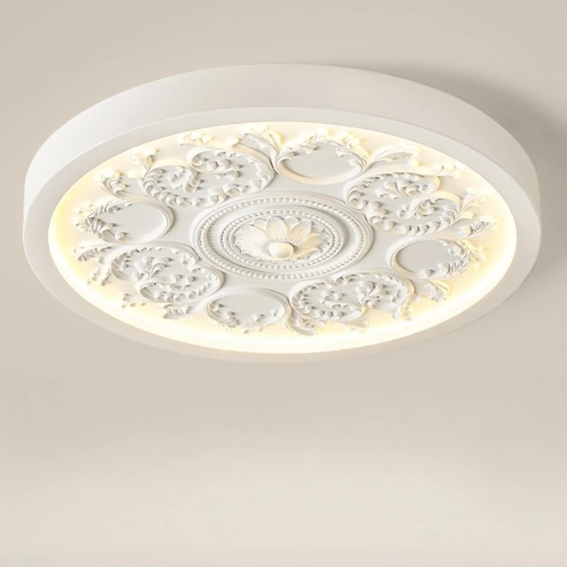 

French Cream Style Ceiling Lamp Modern Simple Circular Art Design Bedroom Dining Room Room Decoration Wooden Style Pendant Light