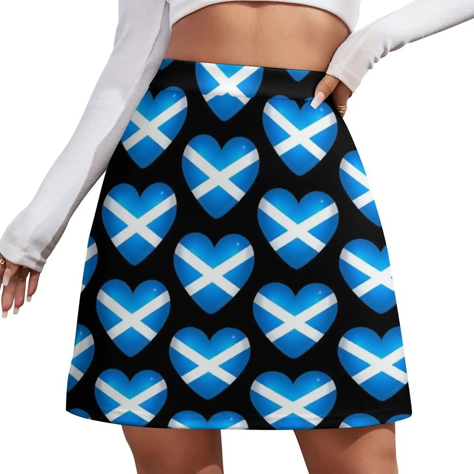 

Scottish heart Mini Skirt cute skirt 90s aesthetic Miniskirt womens clothing