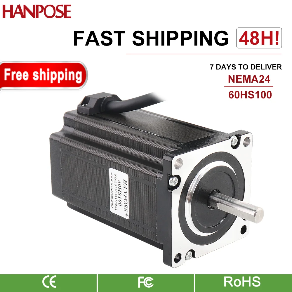 

HANPOSE 1.8 degree Nema24 Stepper Motor 60HS100 motor 4-lead 3.5N.M 4.0A for 3D printer accessories 60 Stepper Motor