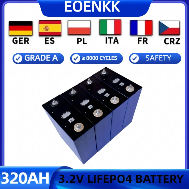 

1pcs 3.2V 320Ah Lifepo4 Rechargeable Battery Lithium Iron Phosphate Travel Solar RV Campers Cell 12v 24v batteries Grade A