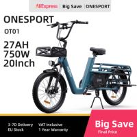 ONESPORT-OT01 electric bike, 650W motor, 48V 27Ah battery, 20 inches, top speed 25 km/h, range 100 km, hydraulic disc brakes