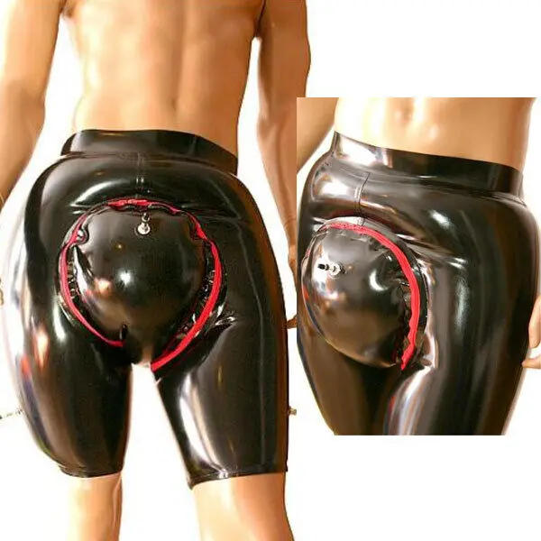 

Latex rubber party sexy tight inflatable shorts role-playing masquerade ball S-XXL