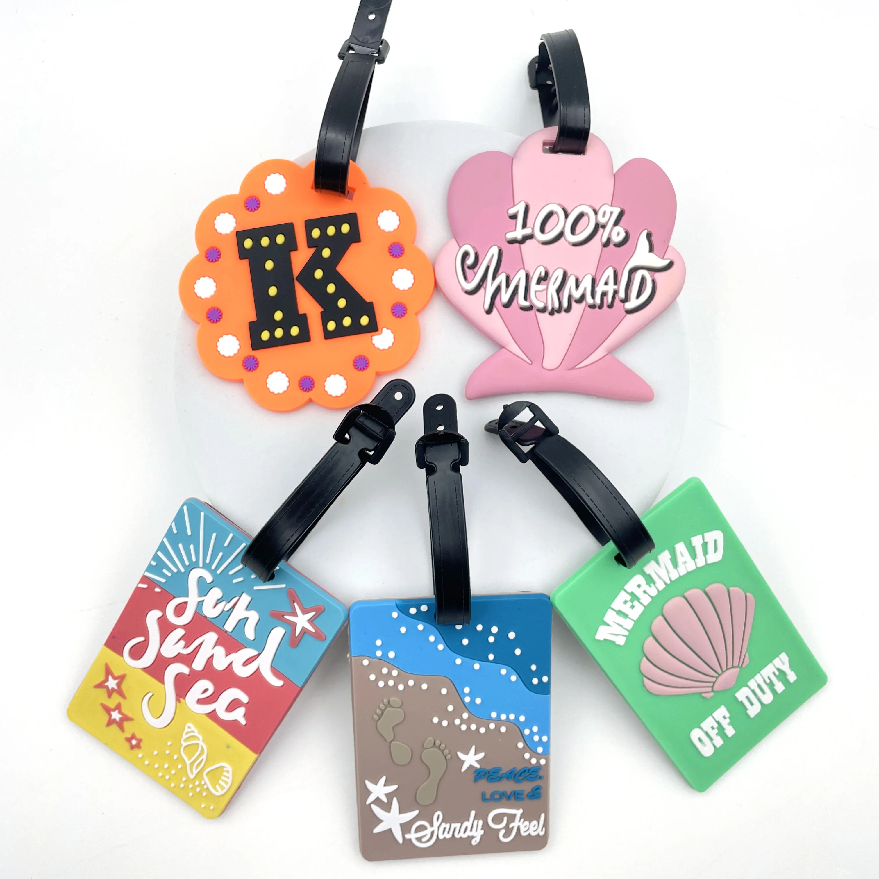 1PCS Travel Suitcase Luggage Tags Accessories Cute Cartoon Luggage Label Silicon Plastic Suitcase Address Holder Bus Card Cover