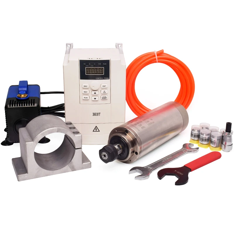 24000rpm 80x213mm 2.2kw Water Coolded Spindle Cnc Router Motor Kit Spindle 2.2 Kw