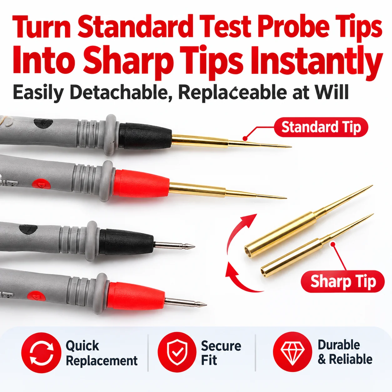 Multimeter Sharp Gold-Plated Probe Silicone Test Leads Capacitor Clip Crocodile Clip T12 T65 Iron Tip Calibration Board