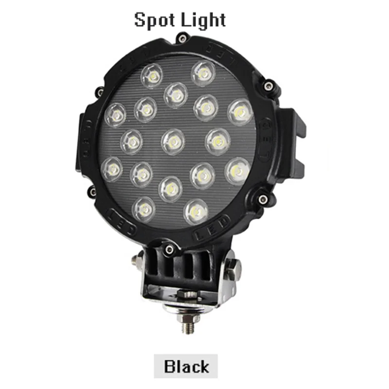 12V 51W Heldere LED Licht Off Road 4x4 Spotlight auto Koplamp Werk Spot Lamp Automotive auto Accessoires Voor Vrachtwagen JEEP Hummer