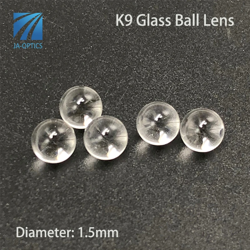 JA-OPTICS High Precision 5 Pcs Diameter 1.5mm Optical Glass K9/BK7 Crystal Spherical Ball Lens