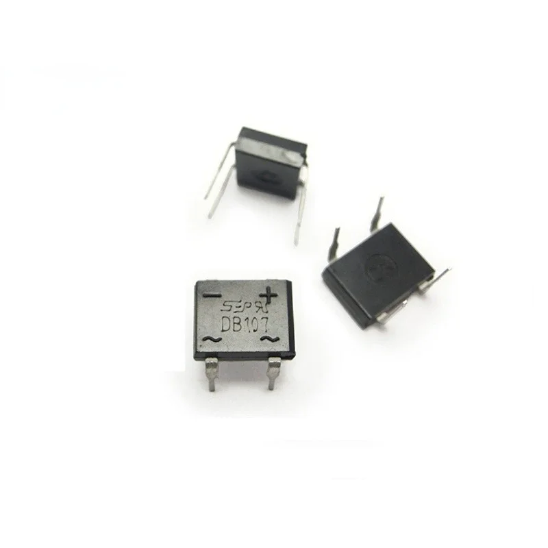 10/20/50PCS Diode Rectifier Bridges - DB107 1A 1000V DIP4 & DB207 2A 1000V DIP-4, Single Phase Power Electronics Components