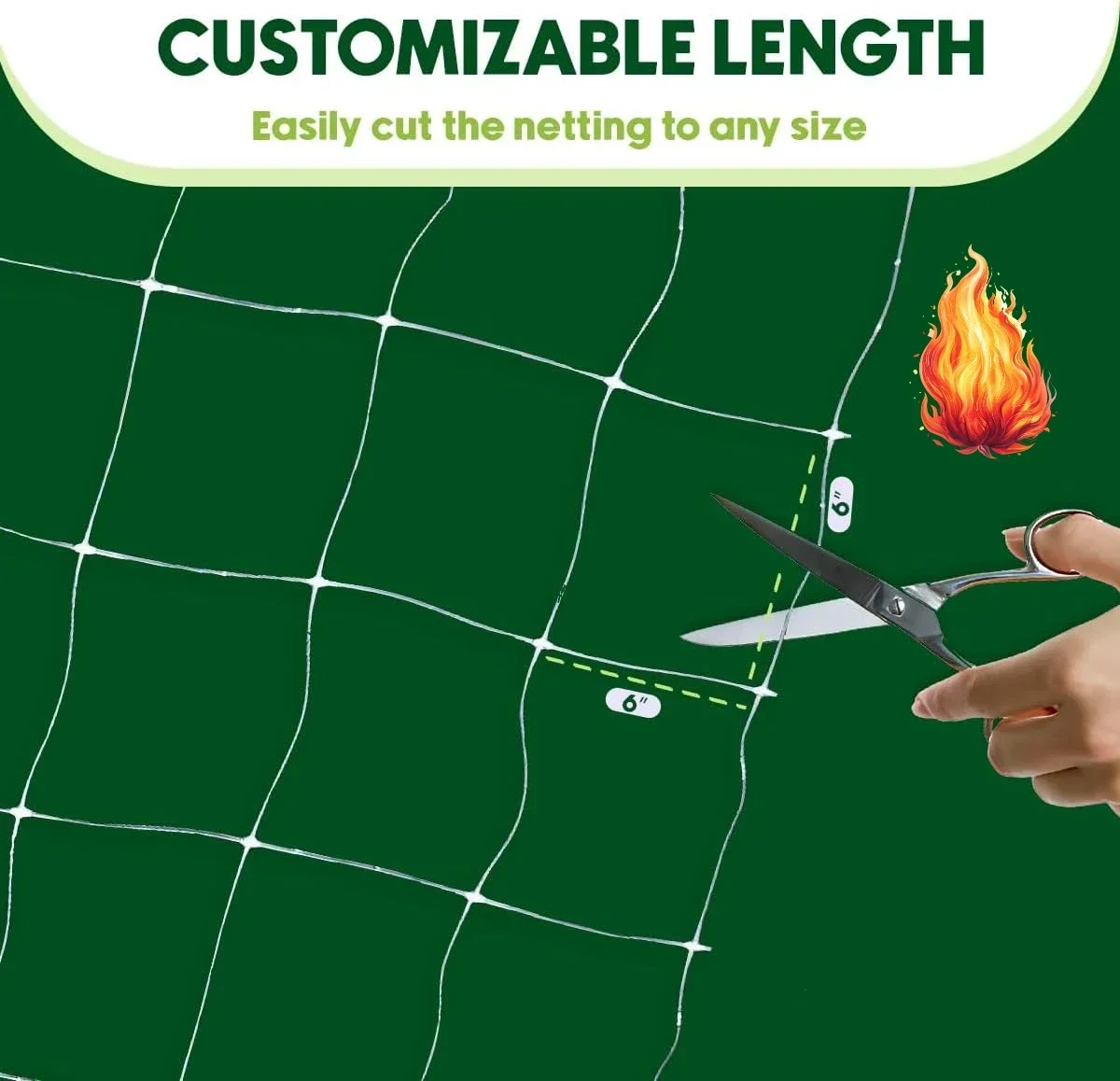Trellis Netting, Netting, Scrog Net, Trellis Net, 5ft x 4920ft Roll, for Climbing Plants, Cut Flower Support, Garden, Grow Pea