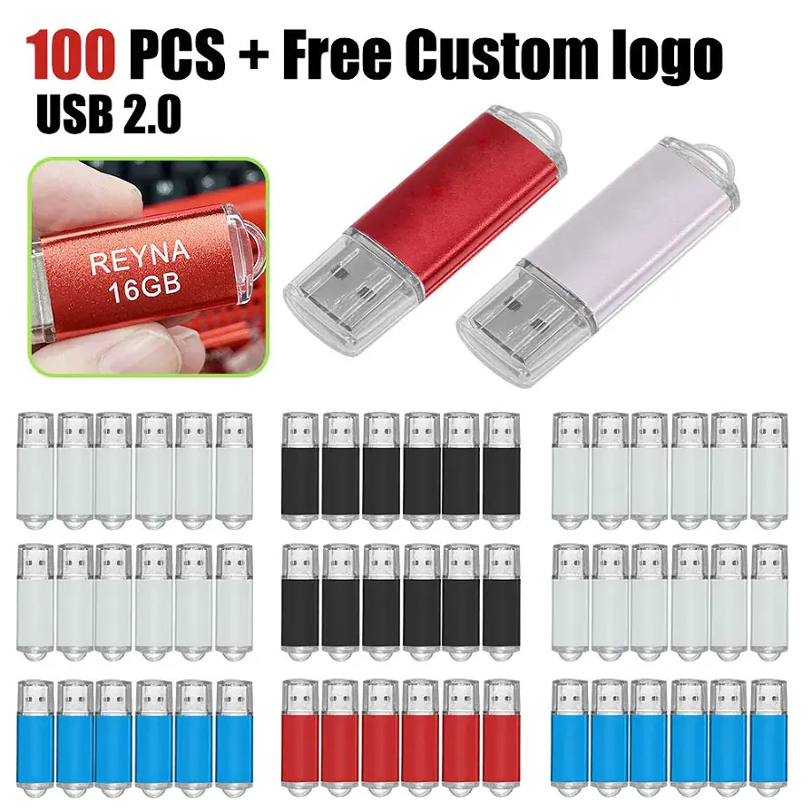 

100PCS LOT Pen Drive 128GB 64GB Free Custom Logo USB Flash Drive 32GB 16GB Wholesale Purple Metal Pen Drive 8GB 4G For Computer