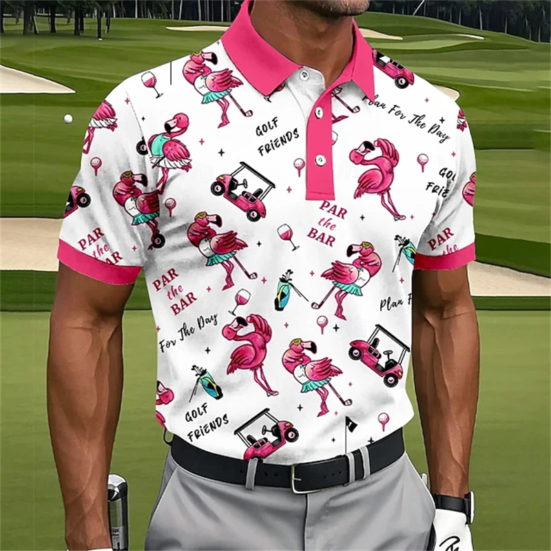 Fashion 3d Print Flamingo Graphic Polo Shirts For Men Women Short Sleeve Golf Shirts Fashion Street Polo Shirt Hawaiian Tops - view 4