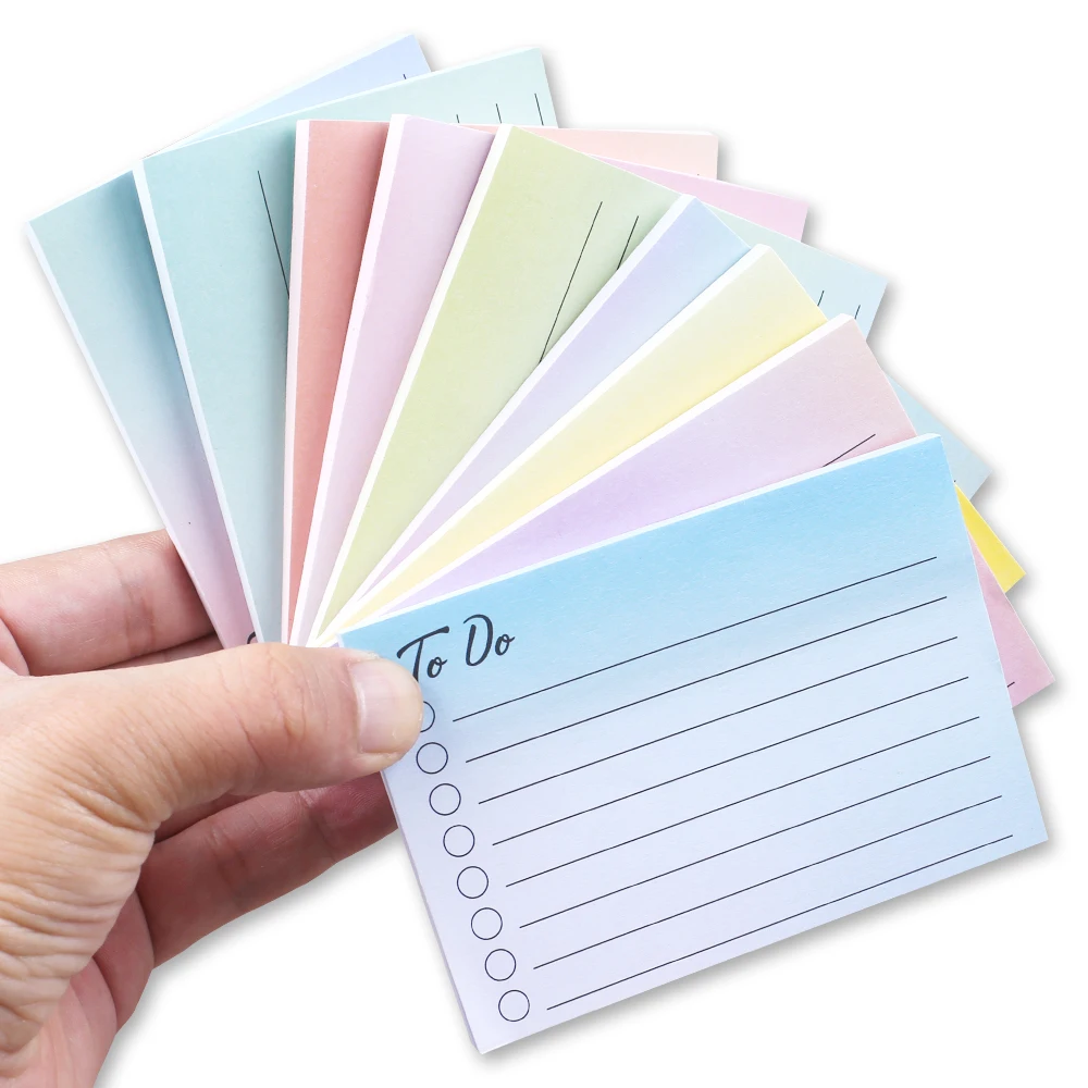 

Korean Gradient Colored Planner Sticky Notes Line Memo Pad Check To Do List Notebook Agenda Journal Notepad Aesthetic Stationery