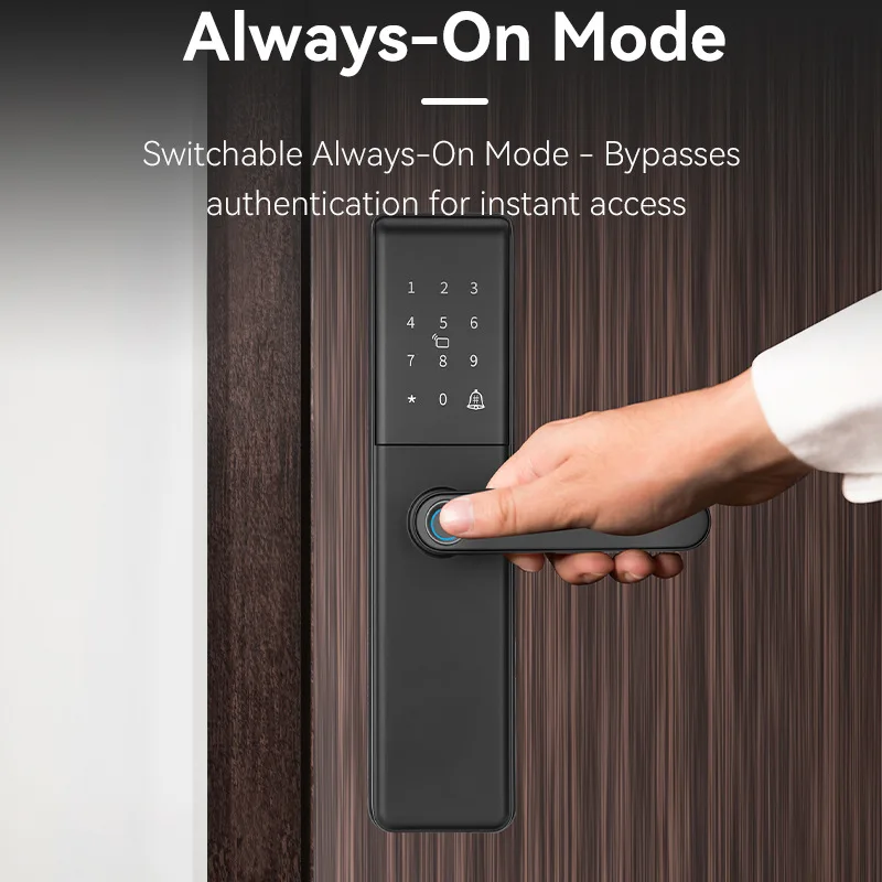 EGFirtor Tuya TTlock APP Smart Fingerprint Passwordk IC Card Electronic Digital Home Security Wooden Door Lock