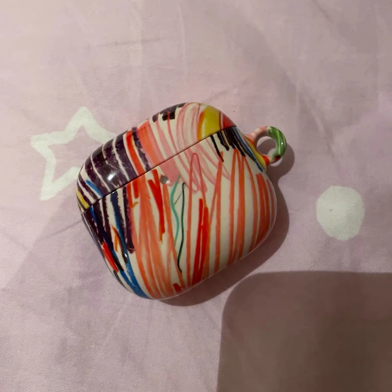 

Colorful Painting Theme AirPods Pro Case Plastic Hard Shell Personalized Art Style Colorful AirPods Earphone Protective Cover