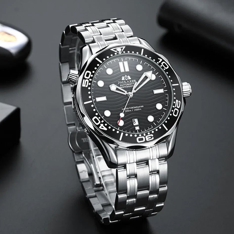 Automatic Mechanical Self-Wind Watch Stainless Steel Gold Silver Blue Master Casual 42mm Men Luxury Wristwatch