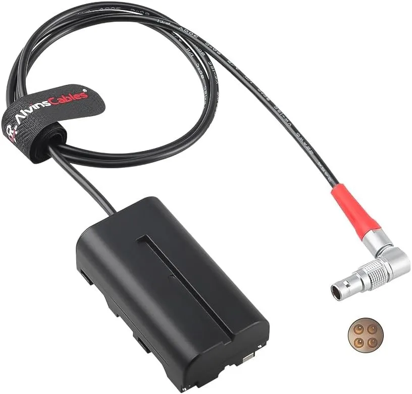 Alvin's Cables LBUS 4-Pin to NP-F970 Power Cable for ARRI Hi5 to SmallHD Monitor for Atomos Sony NP-F550 Dummy Battery 80CM 31in