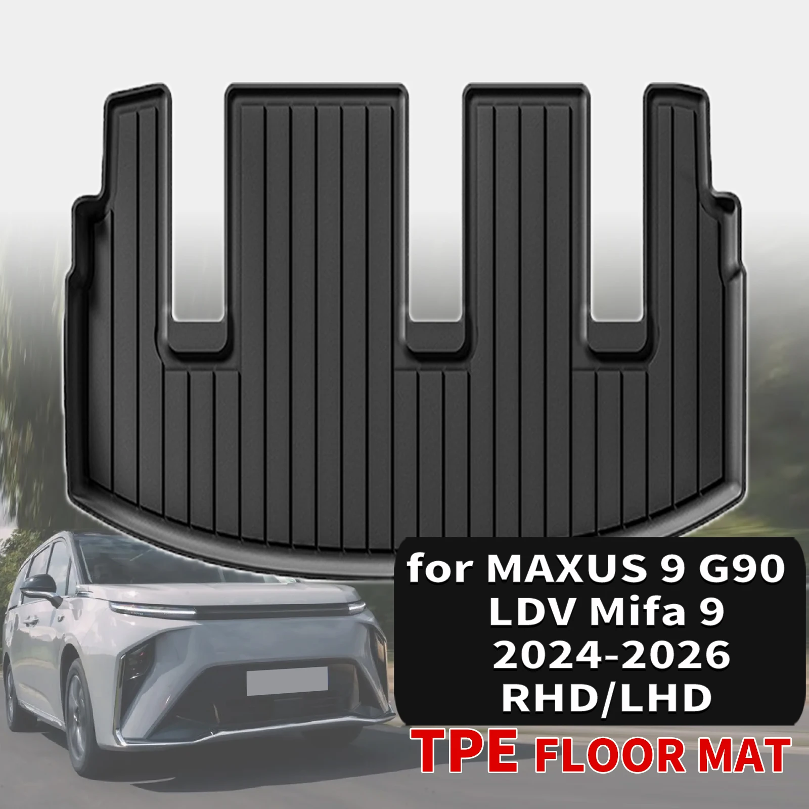 for MAXUS 9 G90 LDV Mifa 9 2024-2026 7 seats (Not 8 seats) RHD/LHD TPE Trunk Mat Odorless Non-Toxic Custom Fit Car Accessories