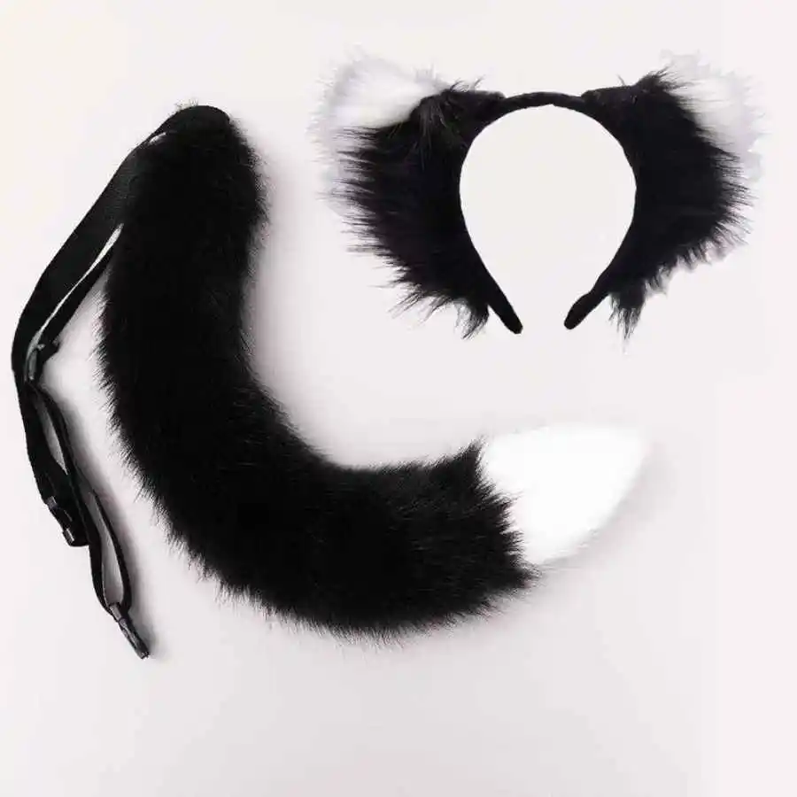 Sexy Fuchsmasken-Set mit Schwanz für Feiertagspartys, Rollenspiele, Pelz-Tiermasken für Männer und Frauen, Maskerade-Party-Requisiten, Bühnenauftritts-Set – Detail 7
