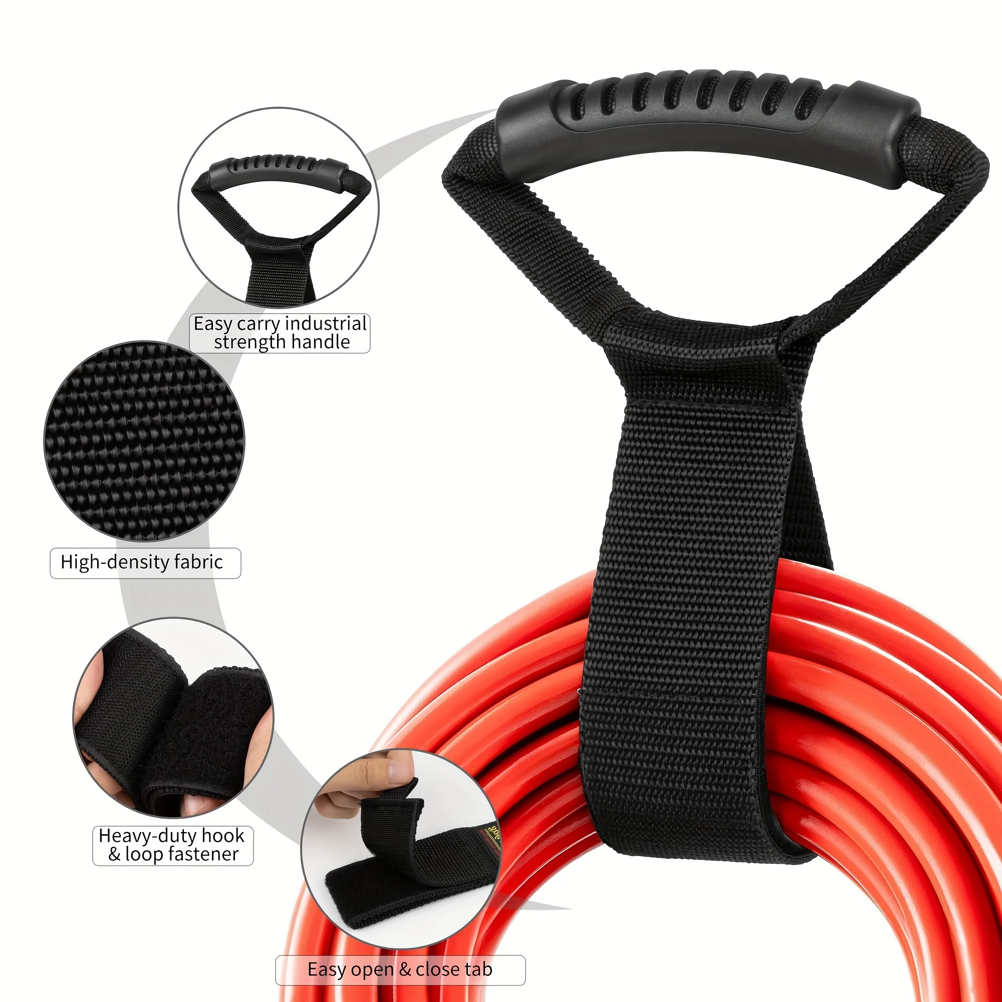 2Pcs Nylon Wear Resistant Moving Straps With Handle Adjustable Magic Tape Cargo Binding Strap Reusable Garden Hose Wrap Heavy Du