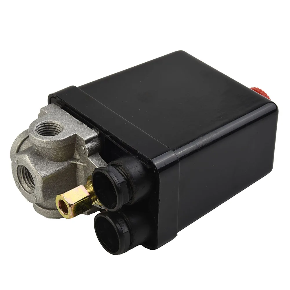 

Heavy Duty Air Compressor Pressure Switch Control Valve Replacement Parts 4 Port 1/4” 220-240V Air Tool Accessories