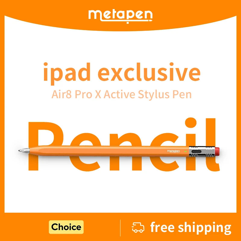 MetaPen Air8 Pro X Air-Flex Stylus Pencil for Apple Pencils 2018-2026 with Palm Rejection for iPad A16 Air6/5 Pro11 12.9 13