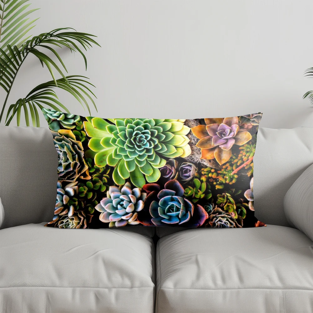 Home Decor Colorful Stones Pattern Pillowcase Suitable For Sofa Bedroom Car Pillow Cover Cushion Rectangular Back Cushion