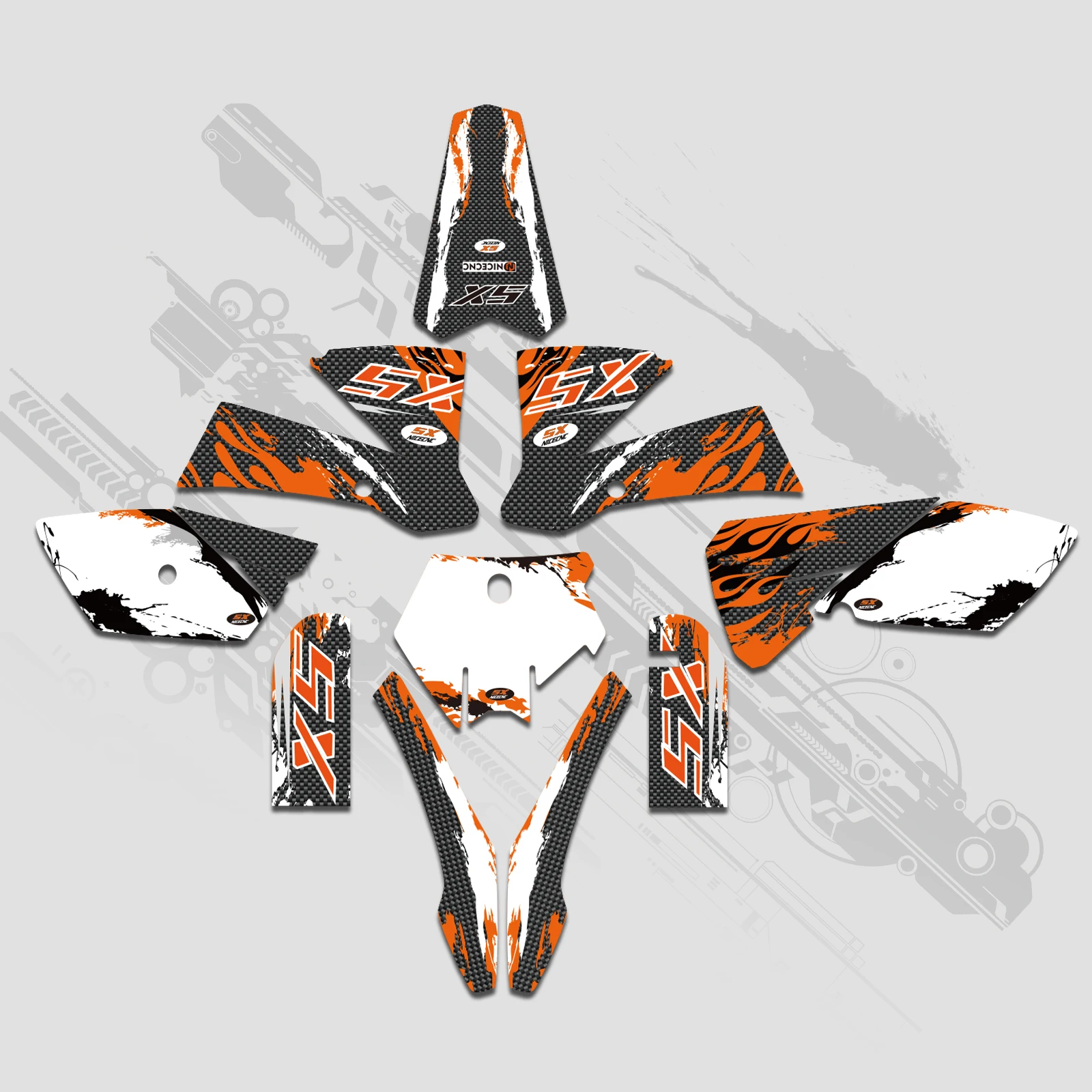 NICECNC For KTM SX 85 SX 105 SX85 SX105 2003 2004 2005 Motorcycle Fairing Graphic Background Decals Sticker Customize Decoration