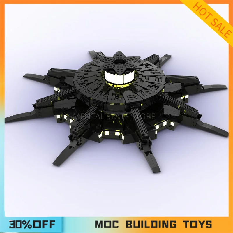 2064PCS Customized MOC Black spacecraft mothership Building Blocks Technology Bricks DIY Creative Assembly Education Toys Gifts