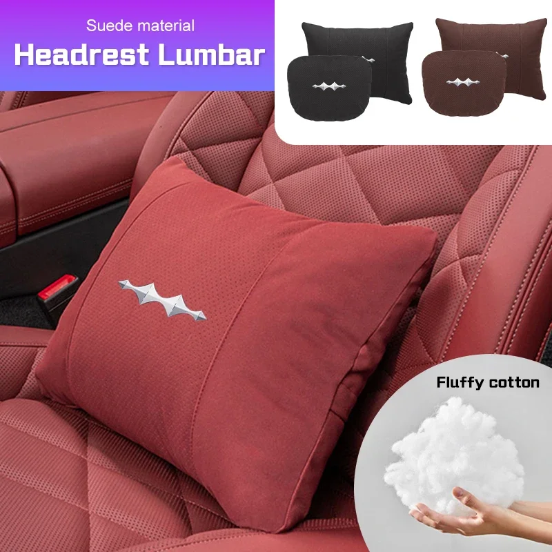 For BYD Leopard 3 Leopard 5 8 Titanium 3 7 Car Seat Neck Pillow Headrest Lumbar Support Breathable Suede Pillow Waist Accessorie