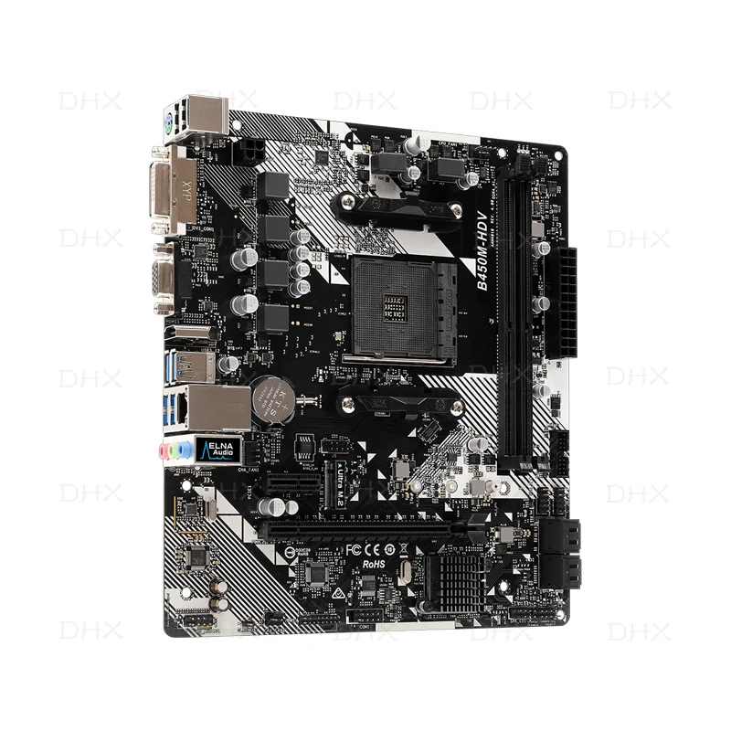 For ASROCK B450M-HDV R4.0 AMD B450 Motherboard AM4 Support Ryzen 5