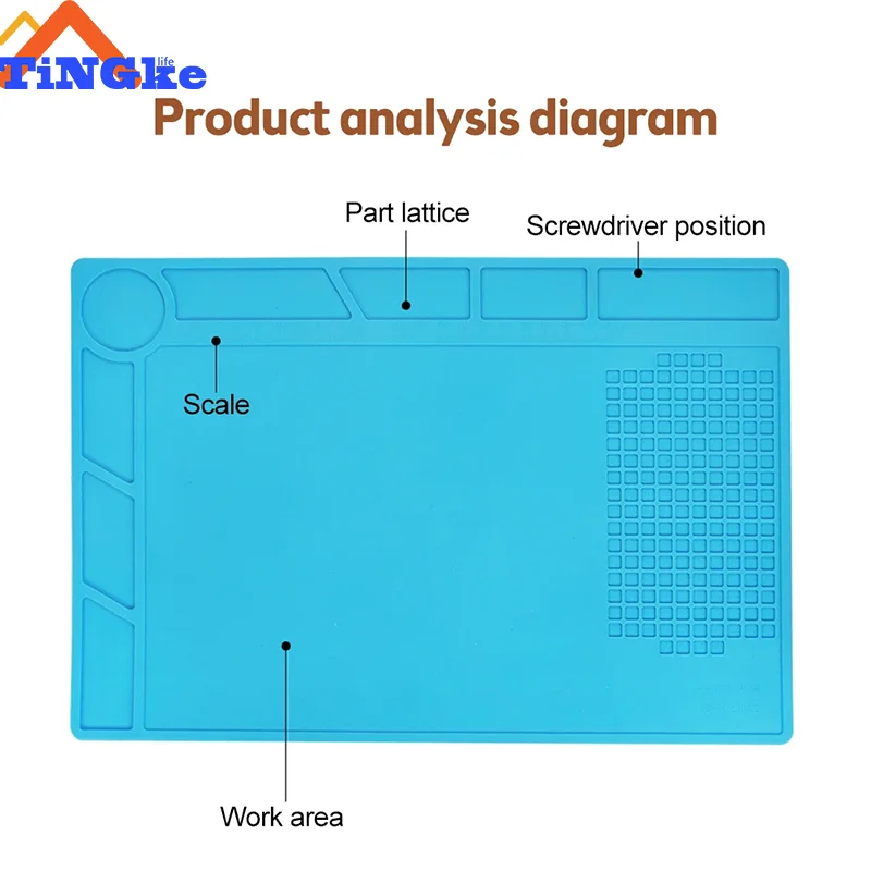 Welding Mat  Heat Insulation Working Pad Silicone Soldering Mat Soldering Work Station Pad For Phone Welding Repair Tool