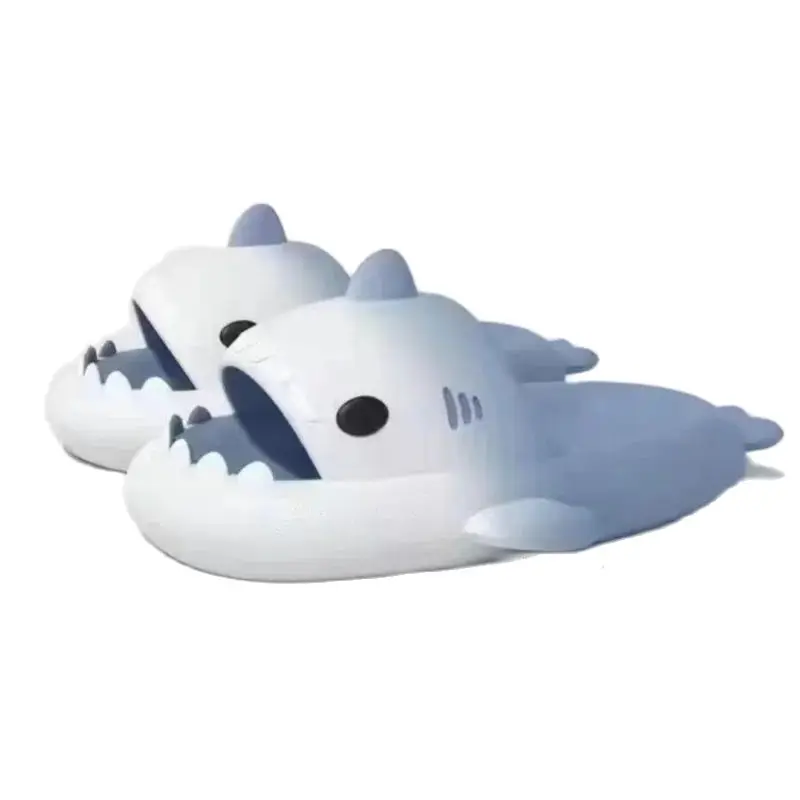 Women & Men Bedroom Cotton Slippers 2024 Summer New Casual Soft Non-slip Thick Sole Couple Sandals Shark Shower Slippers  Y0001