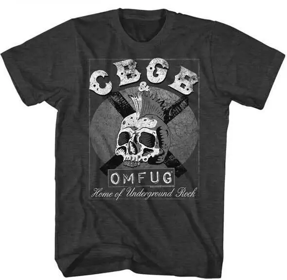 CBGB OMFUG Home Of Underground Rock Mohawk Skull Men's T Shirt Music Merch