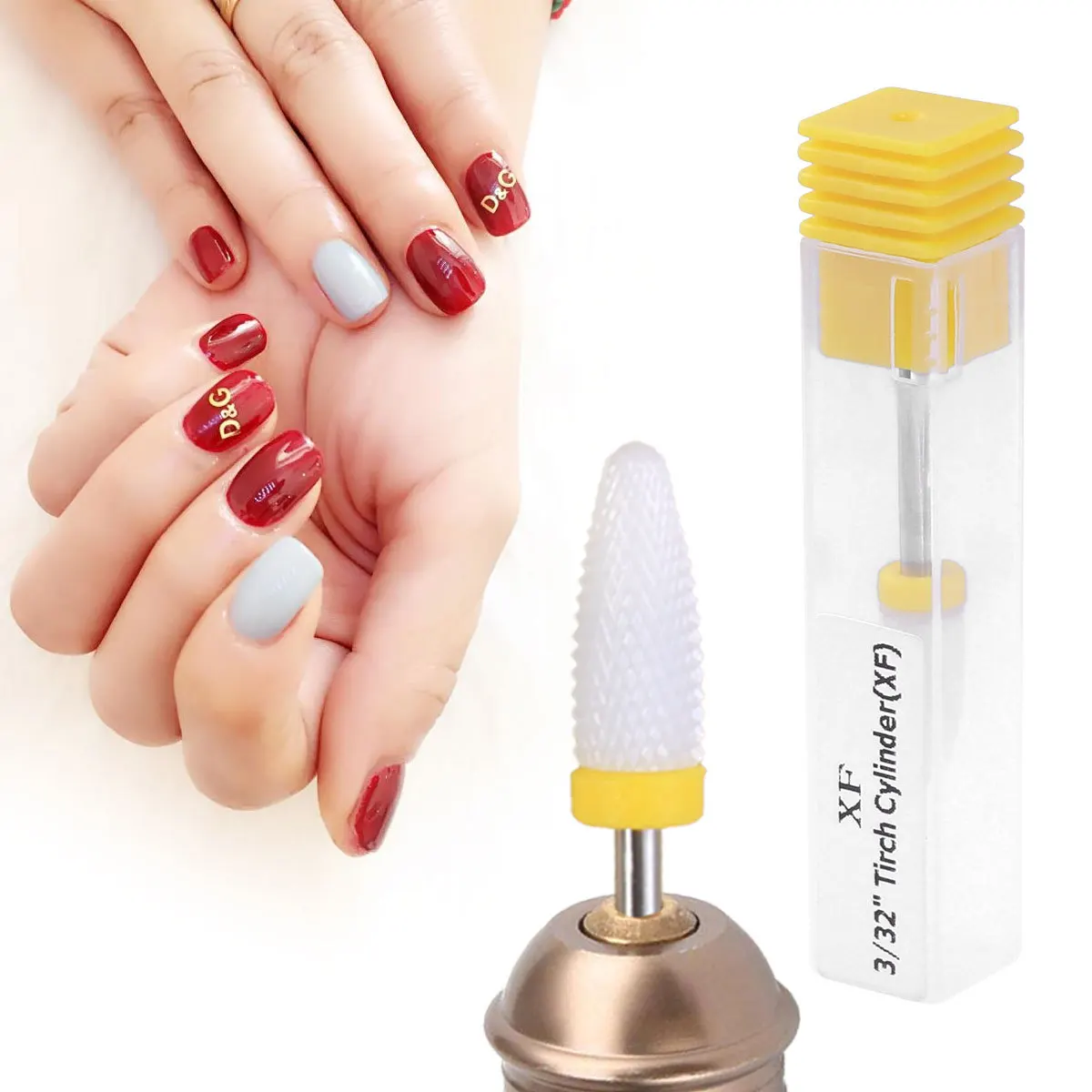 Polish Bits Keramisch Staal Manicure Slijpkop Voor Nagelboren Nagelslijpkop Art Tools Geel