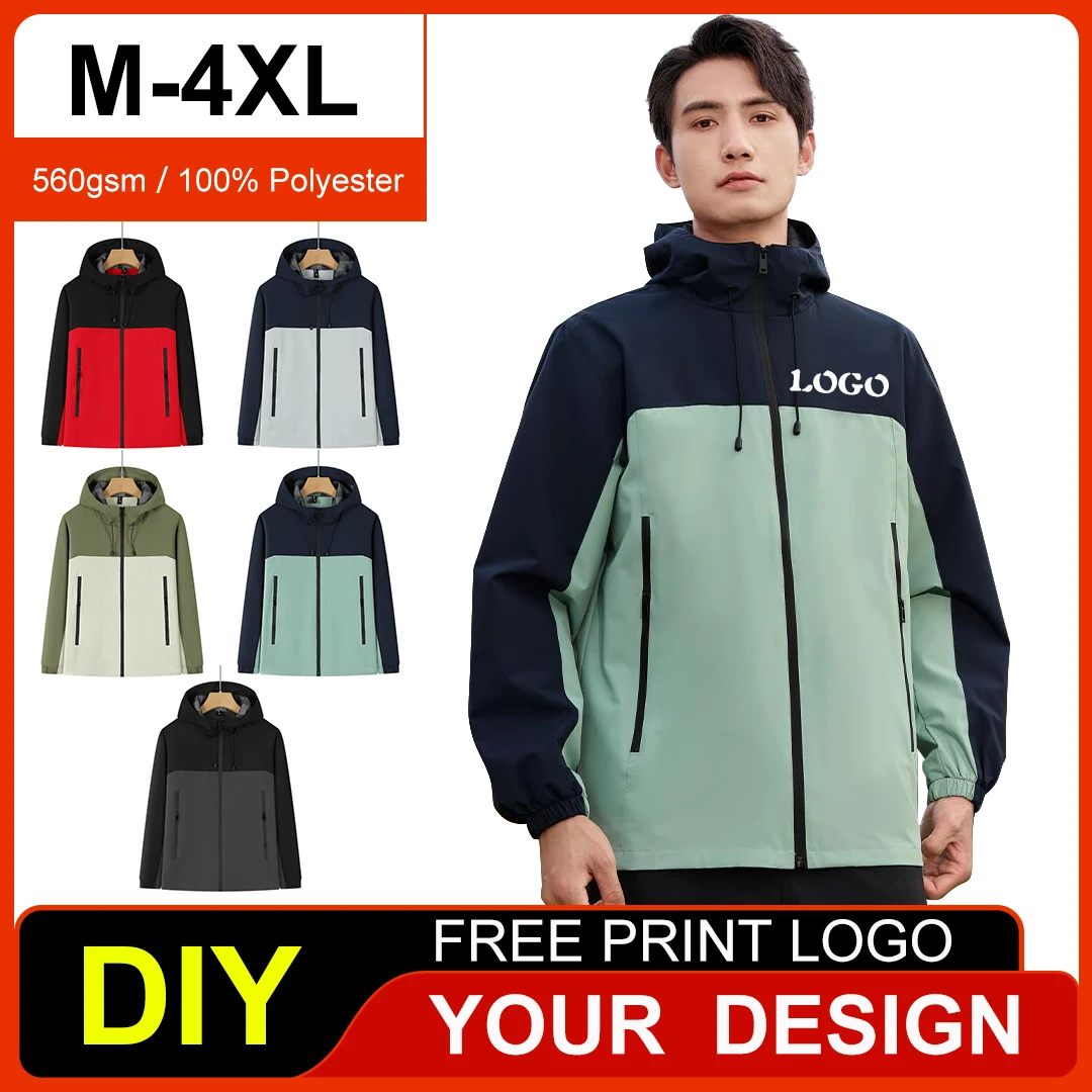 

560gsm Custom Brand Logo Autumn Jacket Men Waterproof Warm Windbreaker Casual Clothing Men Jacket Outdoor