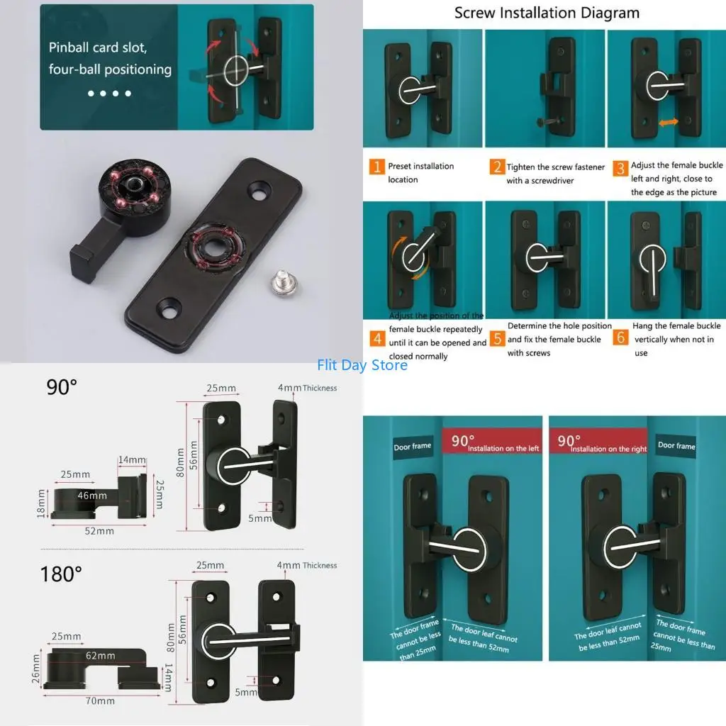 F92C Luminous Keyless Twist Locks Zinc Alloy Anti-Theft Door Locks Barn Door Lock