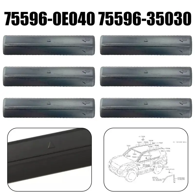 Stable-6Pcs Roof Rack Removal Delete Single Trim Cover Kit 75596-35020 75596-35030 For Toyota FJ Cruiser 07-14 Prado RAV4