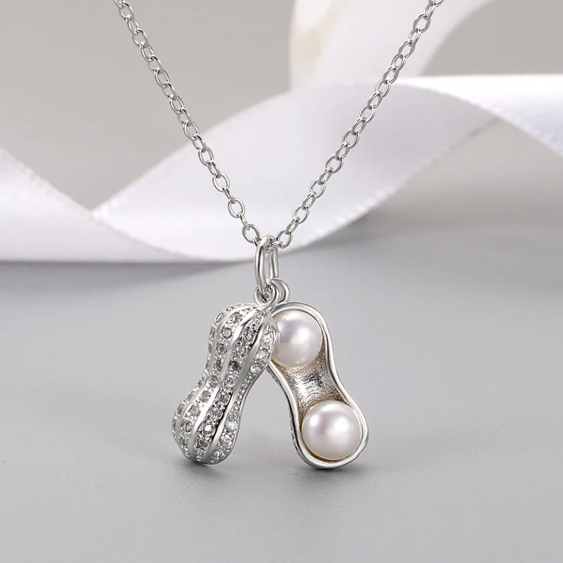 

EYER Good Luck Vintage Peanuts Pendant Natural Freshwater Pearl Necklace Female Trendy Style Jewelry Ornament Gifts For Women