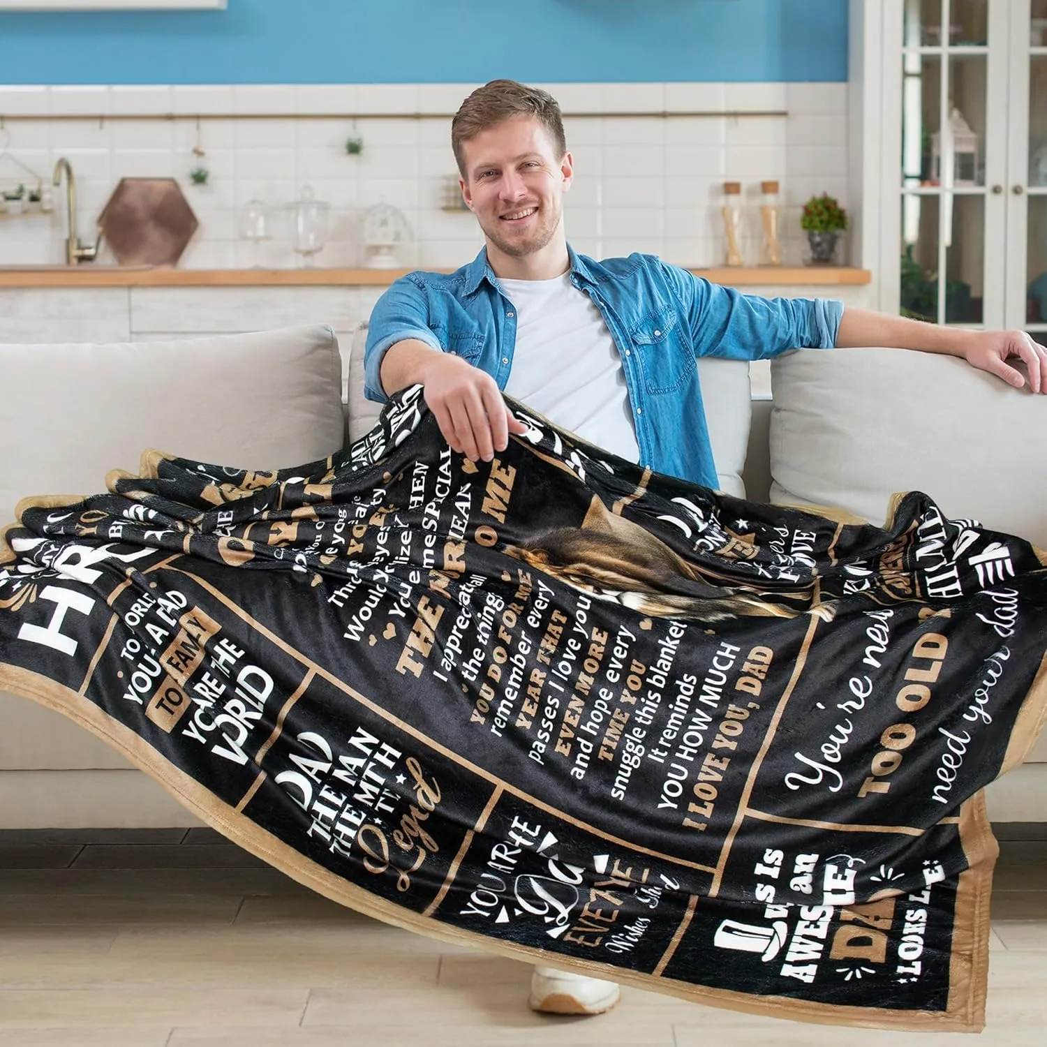 Idea Gifts For Dad Blankets for Father's day Mother's Day Anniversary Birthday Thanksgiving for Mom Uncle Aunt Grandpa Grandma