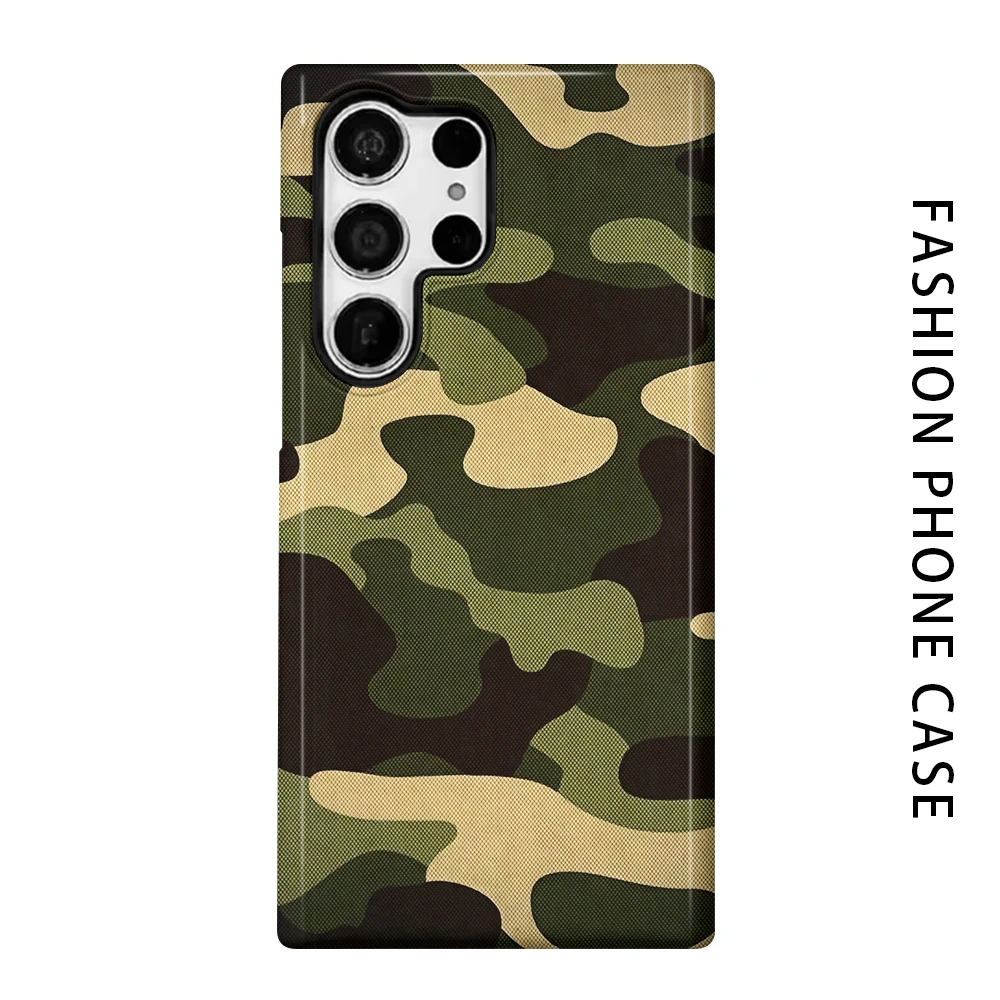 Classic Camouflage Print Phone Case for For Samsung Galaxy S26 S25 S24 S23 S20 FE A56 A36 Ultra Glossy HD Hard Cover Film Shell